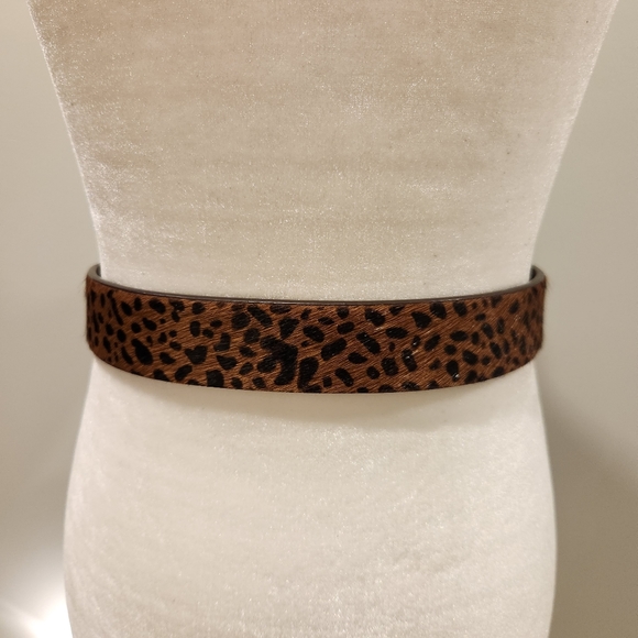 NWT Mango Animal Leopard Print 100% Leather Waist Belt Size 75 - Picture 2 of 6
